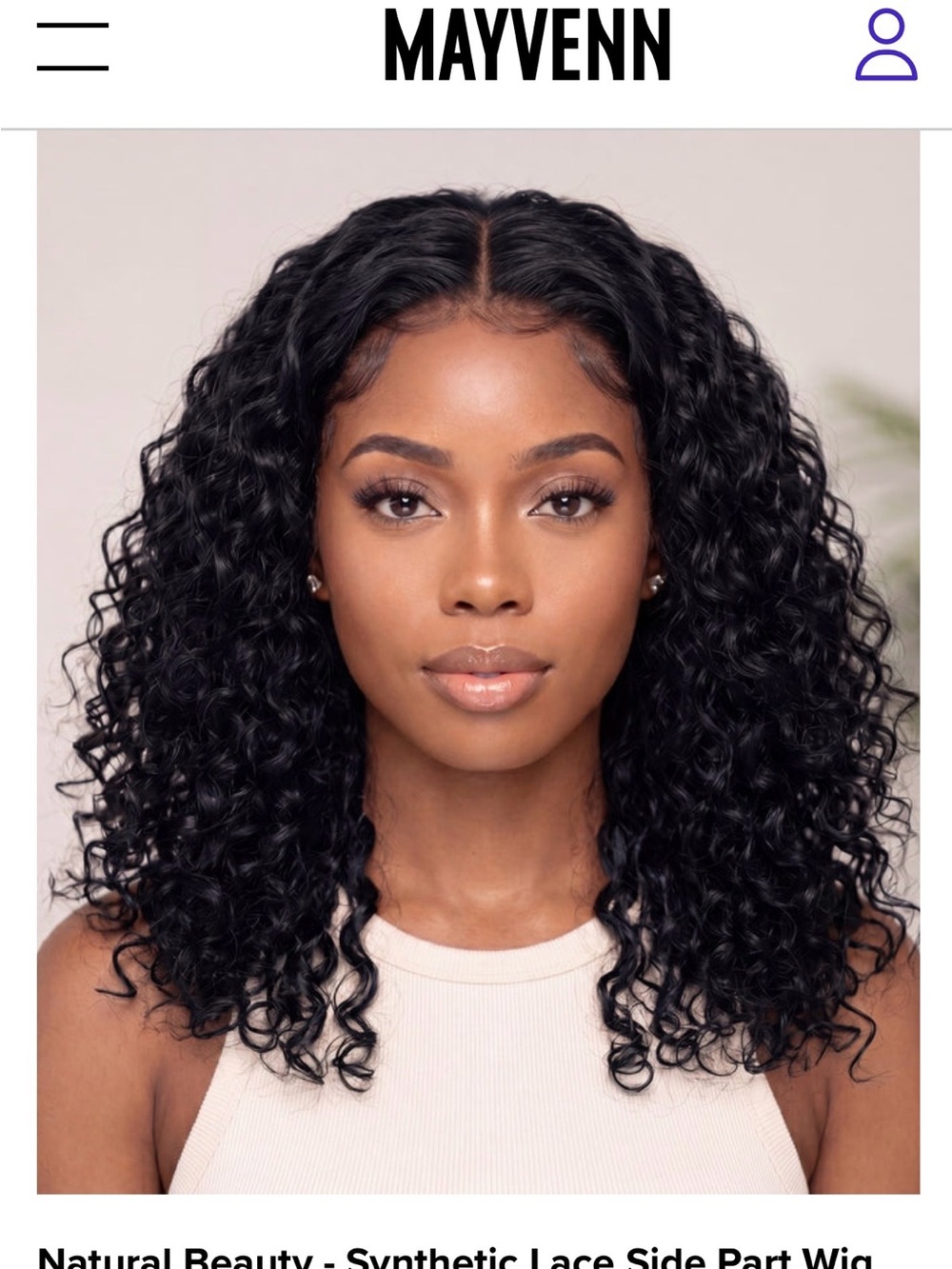 Mayvenn Natural Beauty Synthetic Lace Side Part Wig - Black